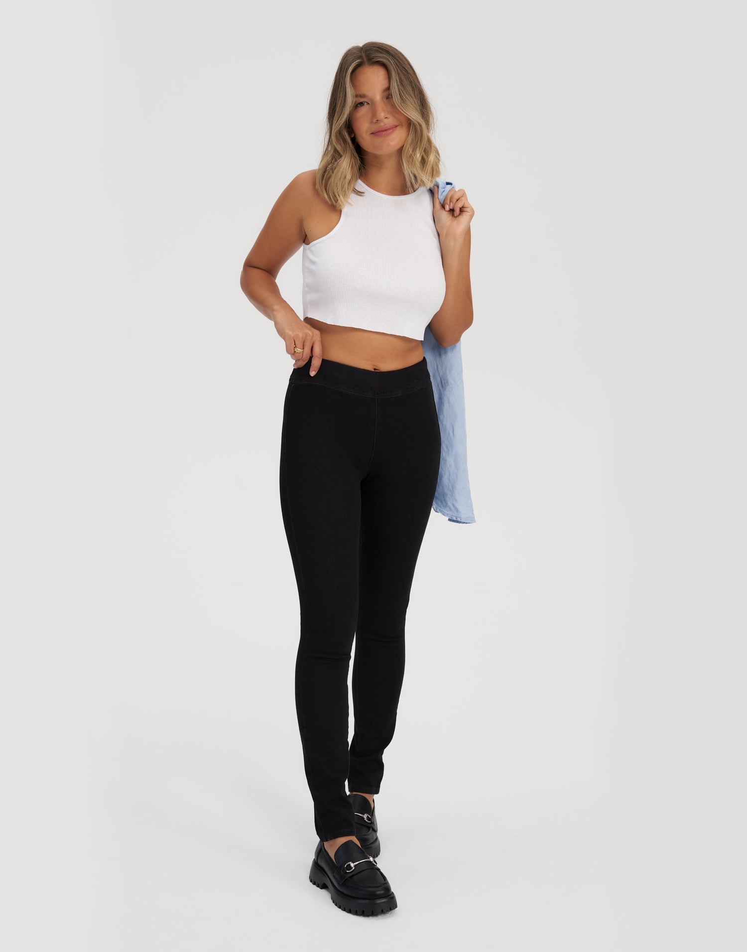 jeans jegging coupe étroite noir