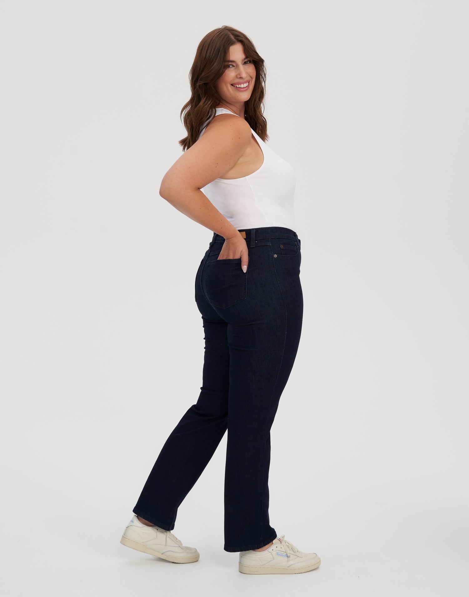 jeans coupe droite indigo foncé