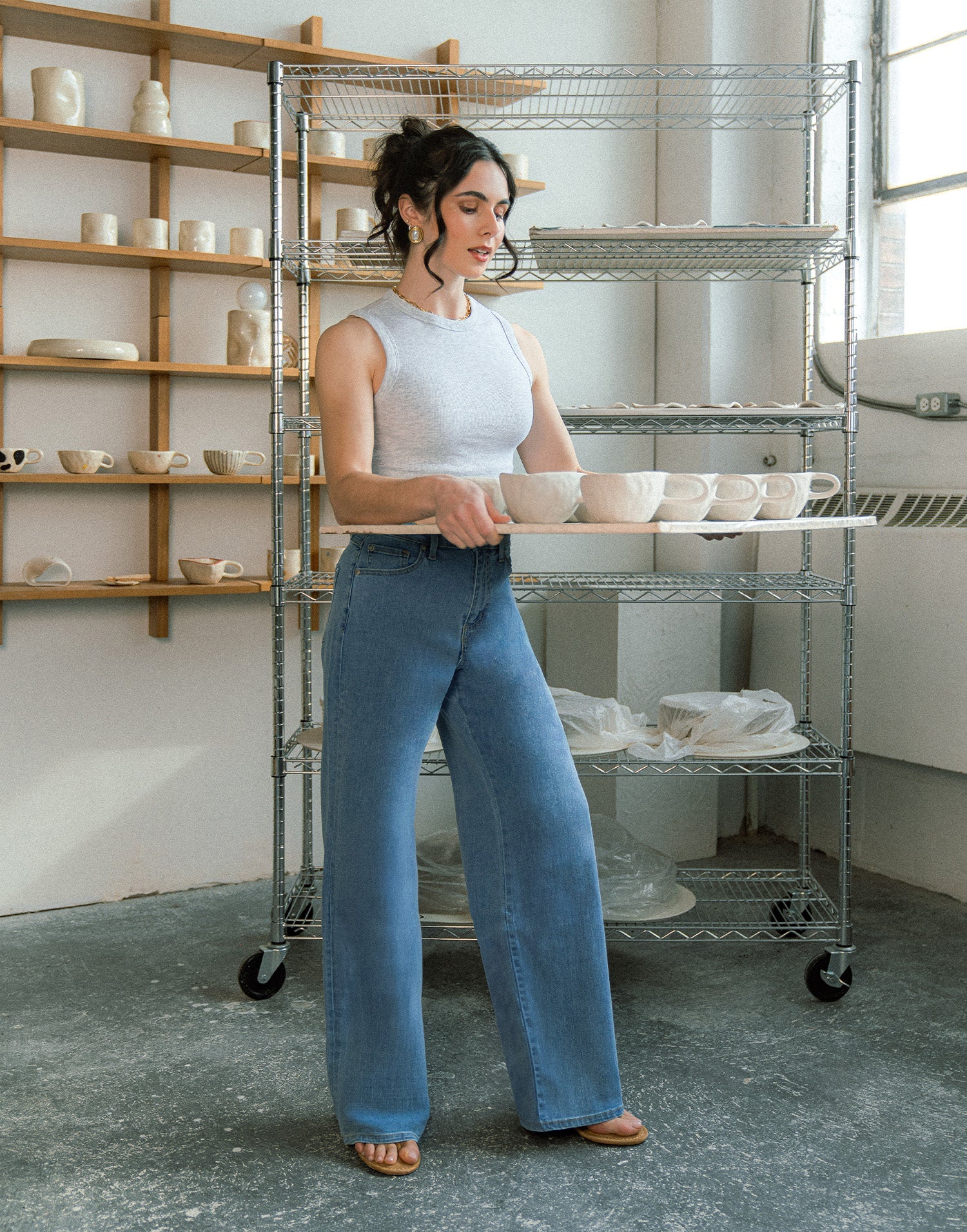 LILY WIDE LEG JEANS / FRENCH BLUE