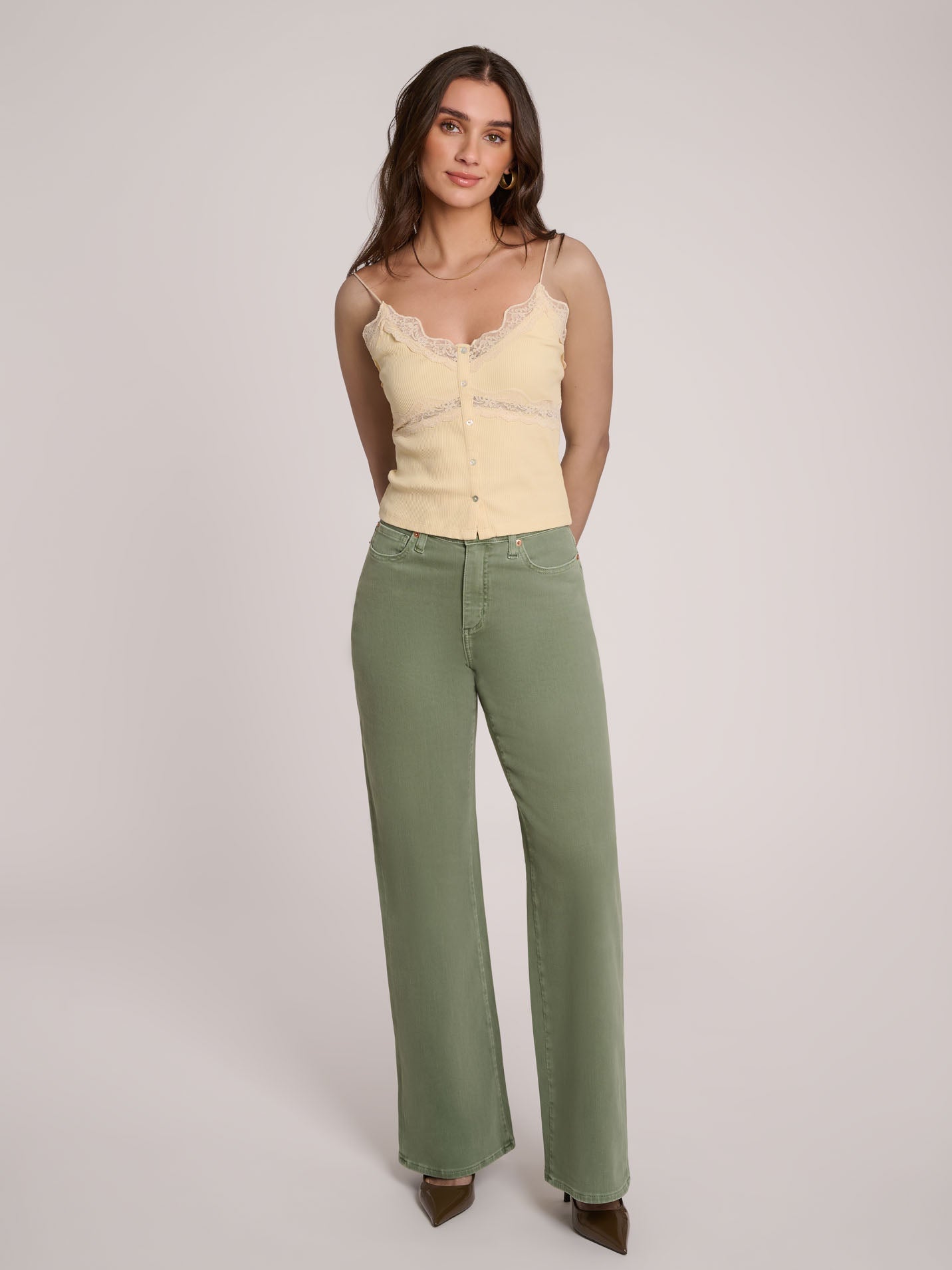 LILY WIDE LEG JEANS / BEACH GRASS
