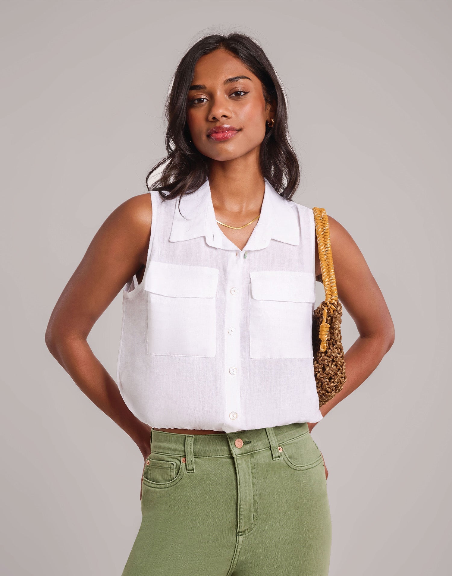 SOL CHEMISIER EN LIN SANS MANCHE / WHITE