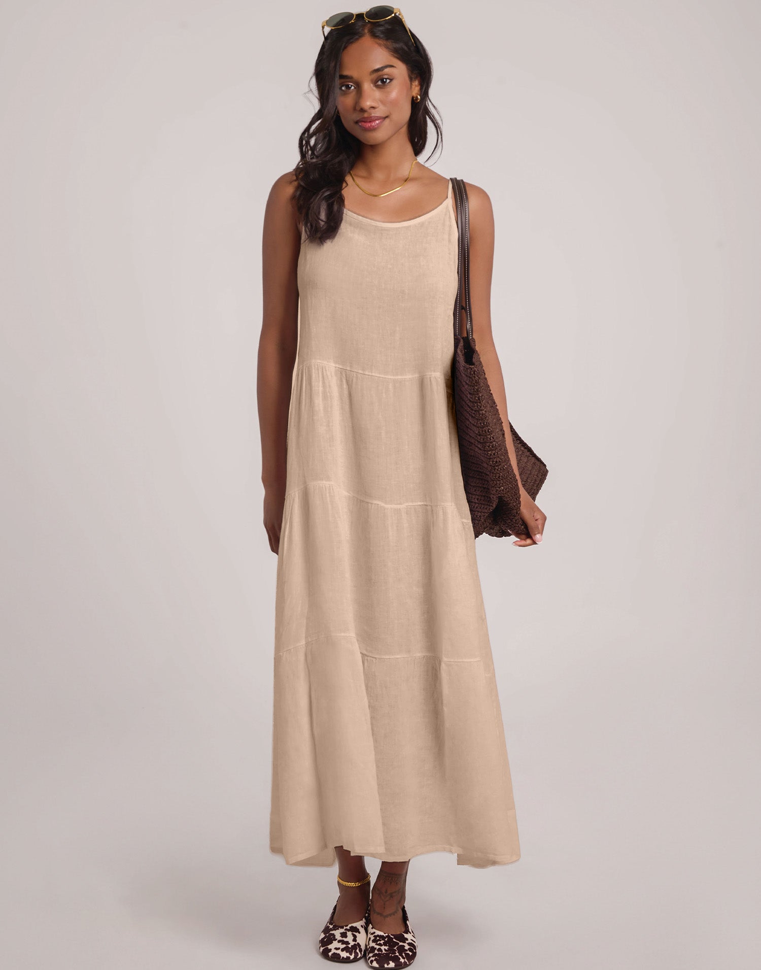 OPHELIA ROBE LONGUE EN LIN / SAND DUNE